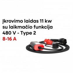 Įkrovimo laidas 480 V - type 2 ( 16A, 3 fazės 11 kW) Įkrovimo laidas 480 V - type 2 ( 16A, 3 fazės 11 kW)