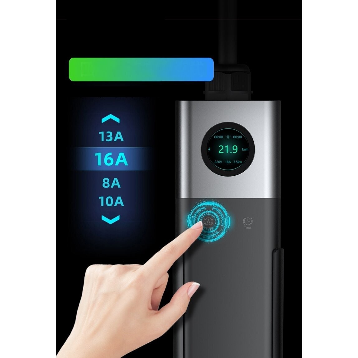 Įkrovimo laidas 220V - type 2 ( 32A, 1 fazė 6,6 kW) su Wi-Fi funkcija Įkrovimo laidas 220V - type 2 ( 32A, 1 fazė 6,6 kW) su Wi-Fi funkcija