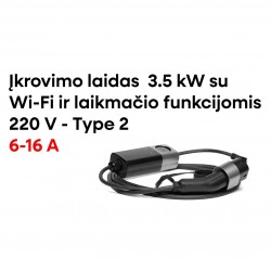Įkrovimo laidas 220V - type 2 ( 16A, 1 fazė 3,3 kW) su Wi-Fi funkcija Įkrovimo laidas 220V - type 2 ( 16A, 1 fazė 3,3 kW) su Wi-Fi funkcija