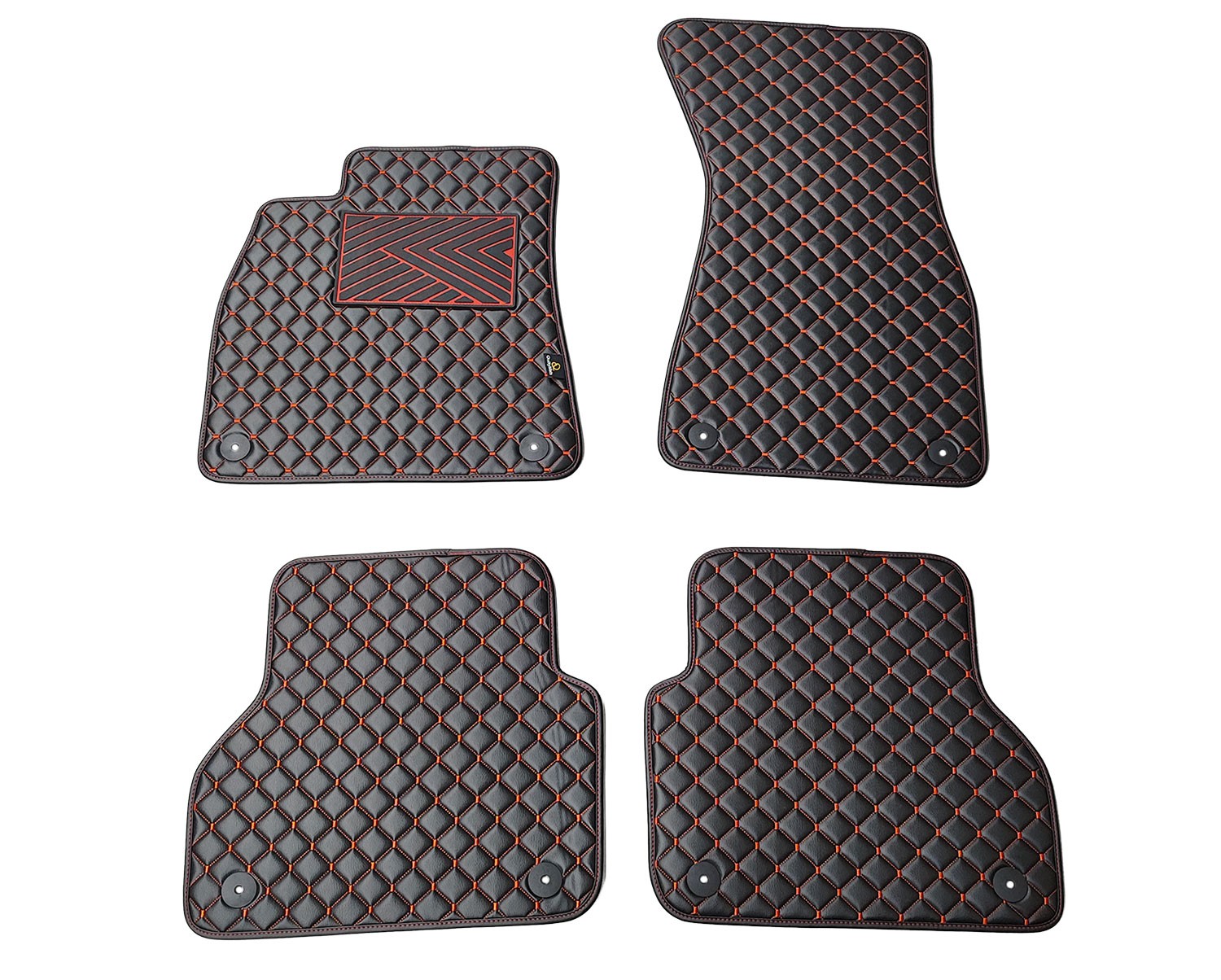  Kilimėliai QuiltyMats AUDI A7 2018-2025 (4 vnt.), Black-Red /16-14 Automobiliniai kilimėliai