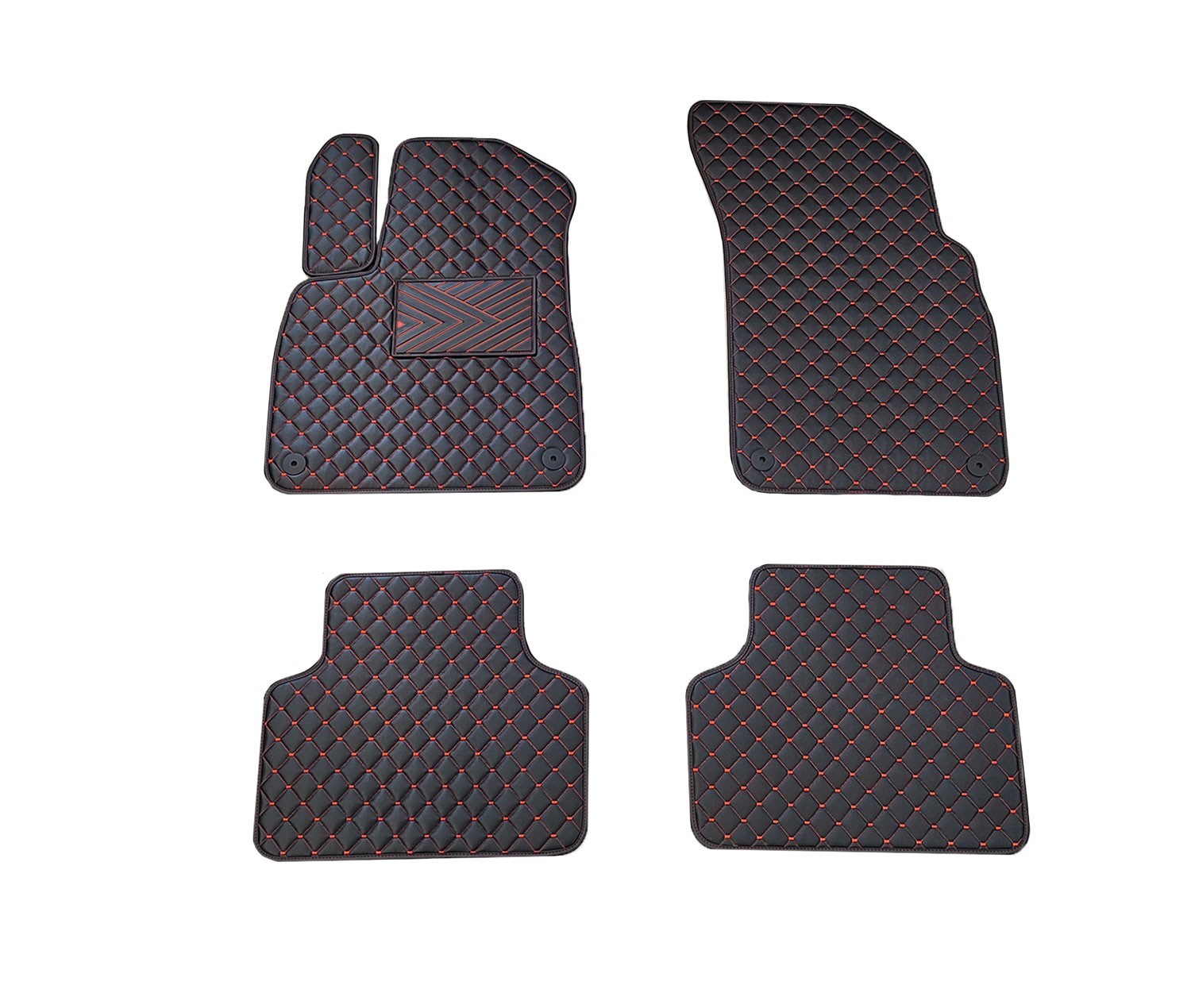  Kilimėliai QuiltyMats AUDI Q8 2018- (4 vnt.), Black-Red /16-14 Automobiliniai kilimėliai