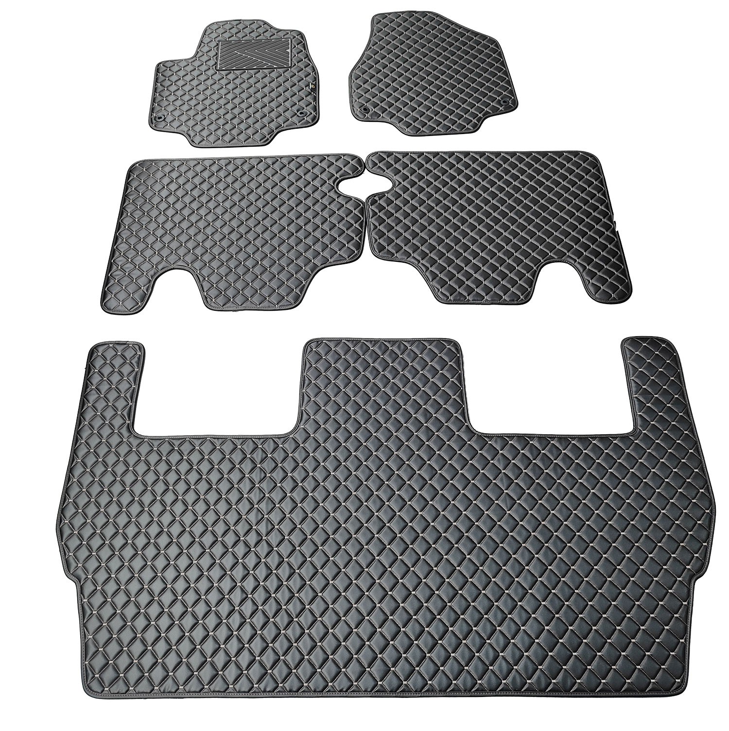  Kilimėliai QuiltyMats CHRYSLER PACIFICA 2016- (I, II ir III eilės, 5 vnt.), Black-Gray /13-MAX3 Automobiliniai kilimėliai
