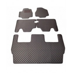 Kilimėliai QuiltyMats CHRYSLER PACIFICA 2016- (I, II ir III eilės, 5 vnt.), Black-Red /16-MAX3