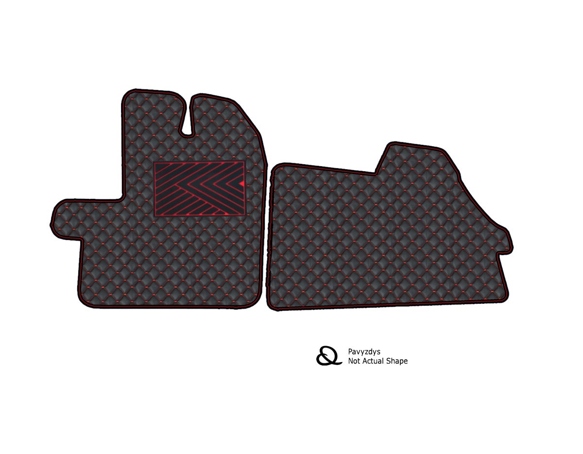  Kilimėliai QuiltyMats CITROEN JUMPER 2006- (2 v.) (2 vnt.), Black-Red /16-16 Automobiliniai kilimėliai
