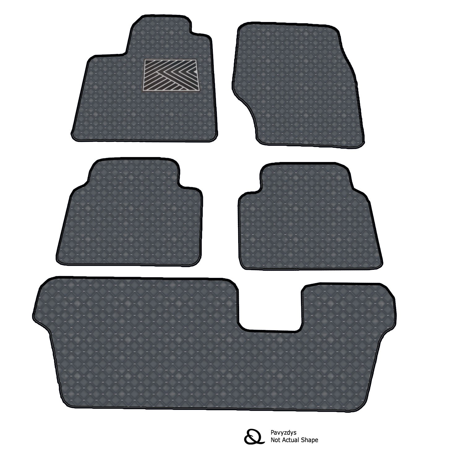  Kilimėliai QuiltyMats FORD GALAXY, S-MAX 2006-2012 (7v., I, II ir III eilės) (6 vnt.), D.Gray-Gray /33-MAX3 Automobiliniai kilimėliai