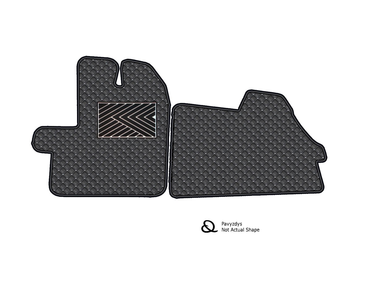  Kilimėliai QuiltyMats FORD TRANSIT 2013-2022 (2 vnt.), Black-Gray /13-12 Automobiliniai kilimėliai
