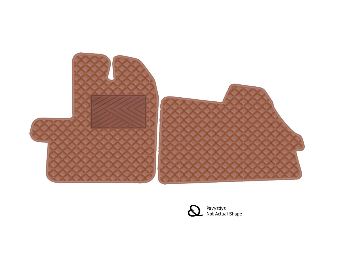  Kilimėliai QuiltyMats FORD TRANSIT 2013-2022 (2 vnt.), Brown-Brown /55-12 Automobiliniai kilimėliai