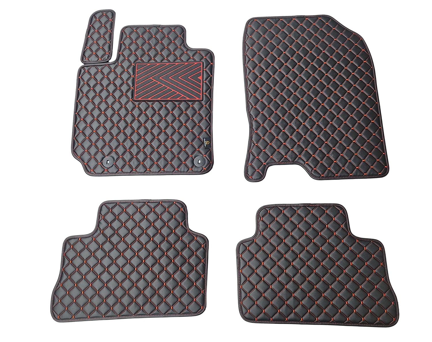  Kilimėliai QuiltyMats HYUNDAI KONA 2017- (4 vnt.), Black-Red /16-14 Automobiliniai kilimėliai