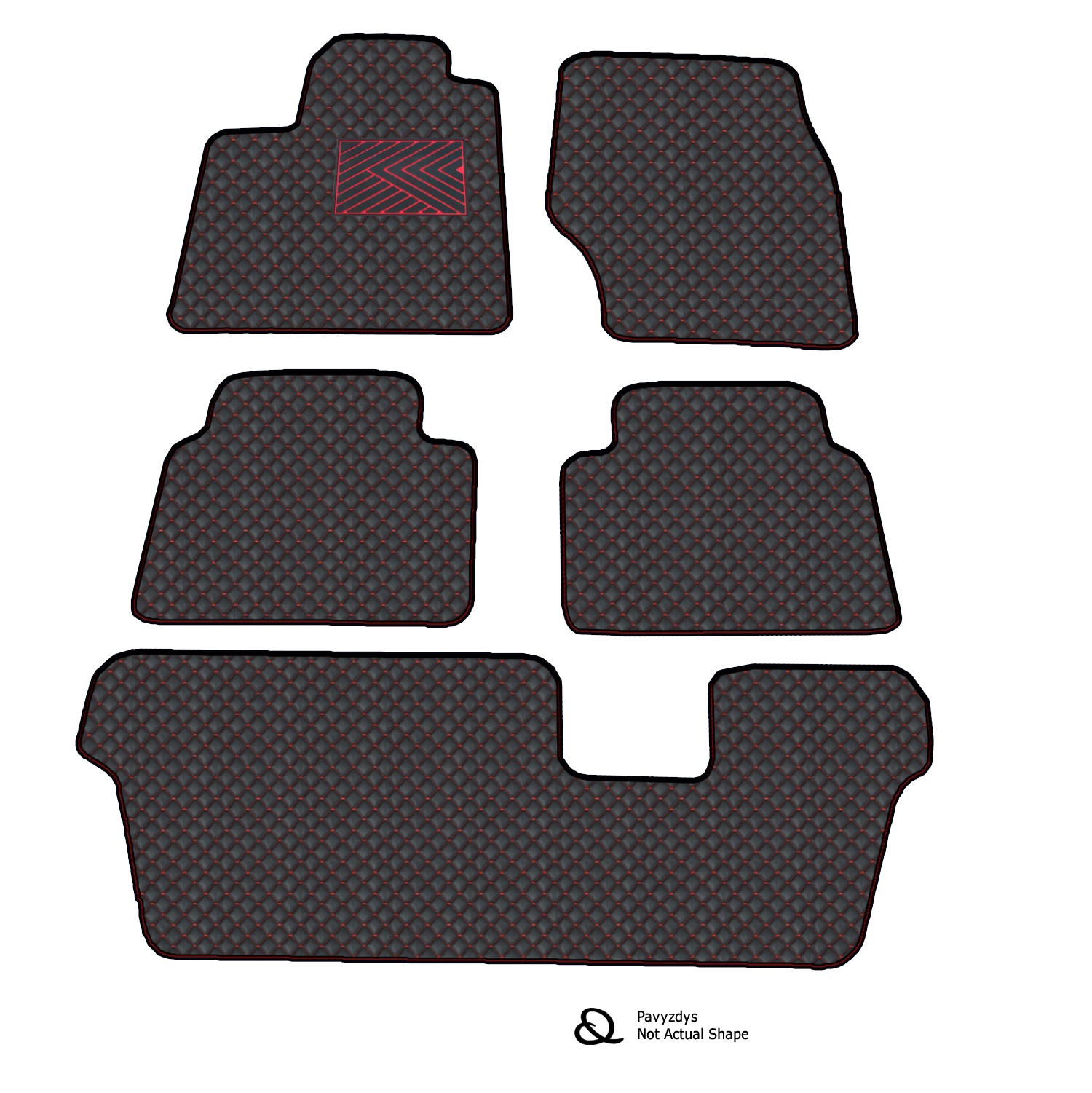 Kilimėliai QuiltyMats MAZDA CX-80 2024- (6v., I, II ir III eilės) (7 vnt.), Black-Red /16-MAX2 Automobiliniai kilimėliai Kilimėliai QuiltyMats MAZDA CX-80 2024- (6v., I, II ir III eilės) (7 vnt.), Black-Red /16-MAX2 Automobiliniai kilimėliai