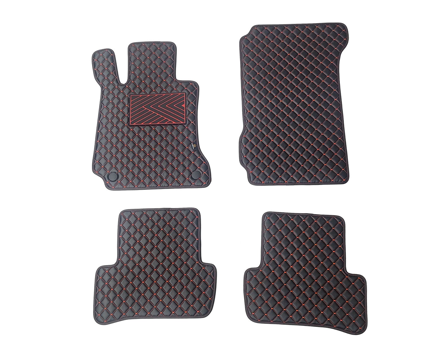  Kilimėliai QuiltyMats MERCEDES-BENZ C-class W204 2007-2014 (4 vnt.), Black-Red /16-14 Automobiliniai kilimėliai