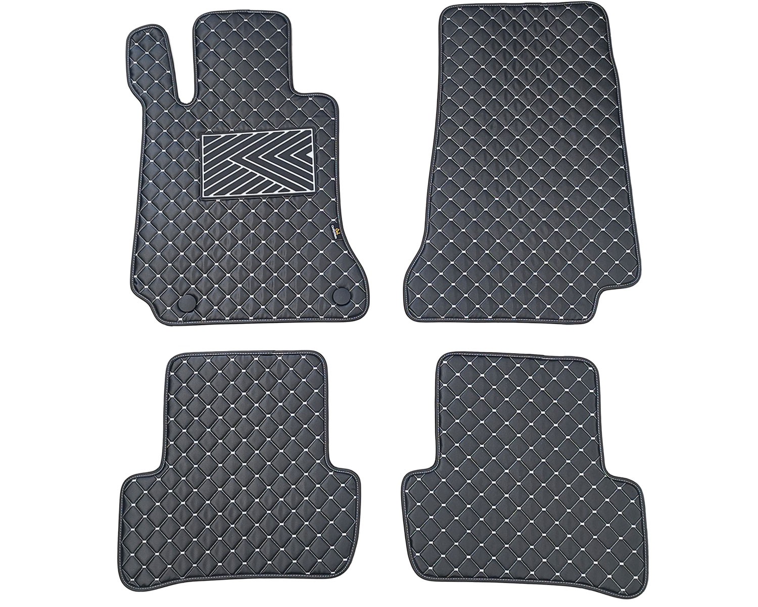  Kilimėliai QuiltyMats MERCEDES-BENZ C-class W205 2014-2021 (4 vnt.), Black-Gray /13-14 Automobiliniai kilimėliai