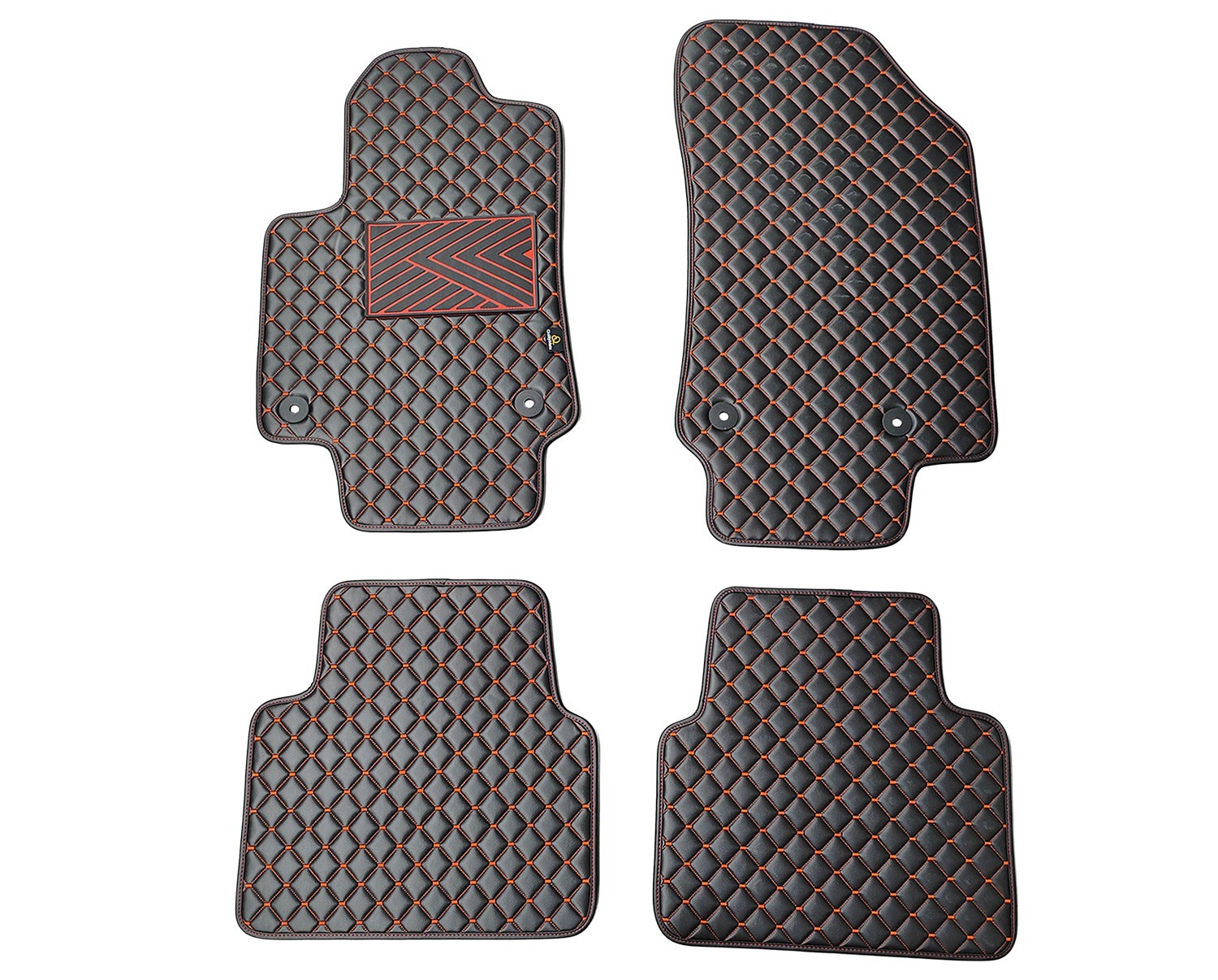  Kilimėliai QuiltyMats OPEL CROSSLAND X 2017-2024 (4 vnt.), Black-Red /16-14 Automobiliniai kilimėliai