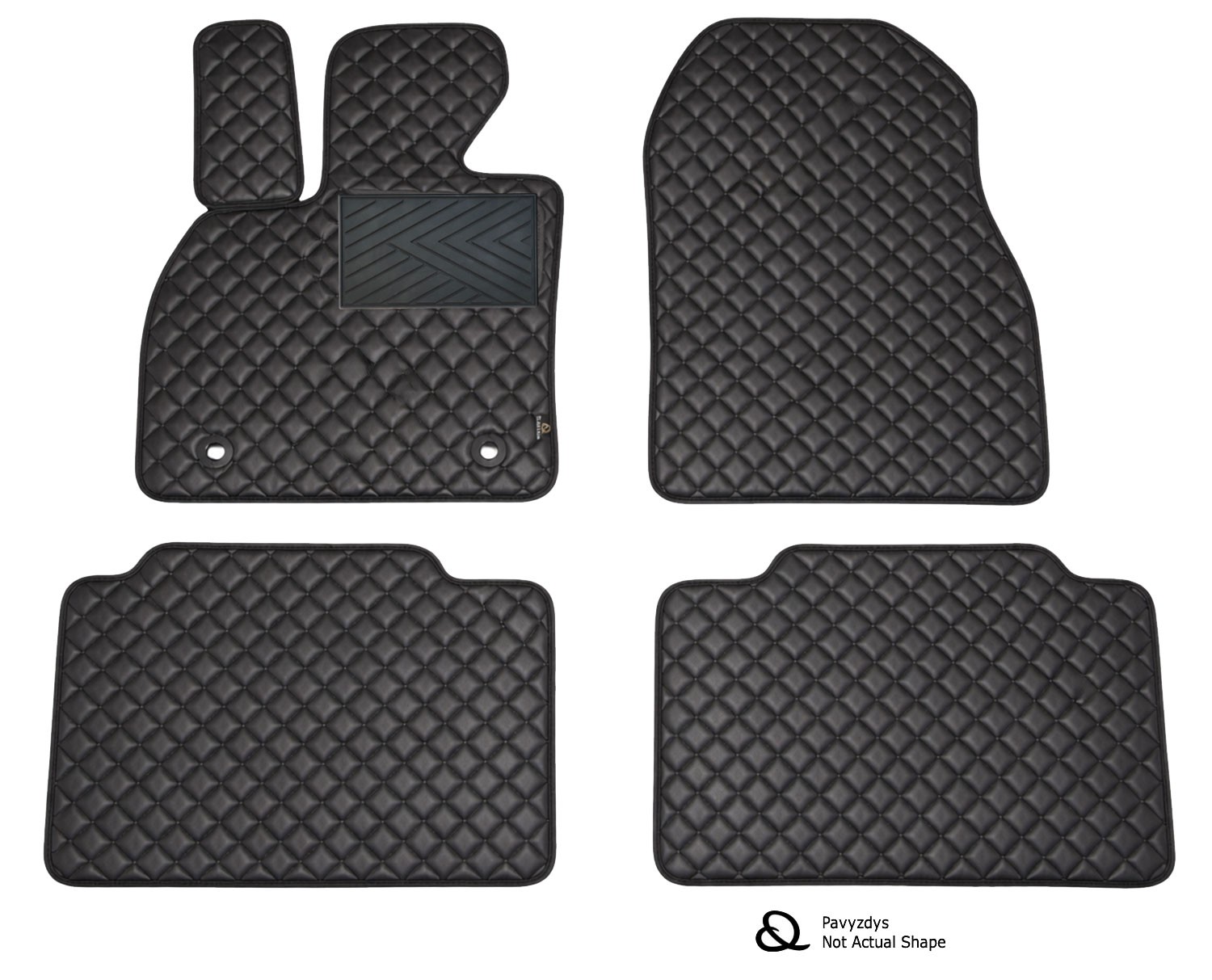  Kilimėliai QuiltyMats VOLKSWAGEN TIGUAN 2007-2016 (4 vnt.), Black-Black /11-14 Automobiliniai kilimėliai
