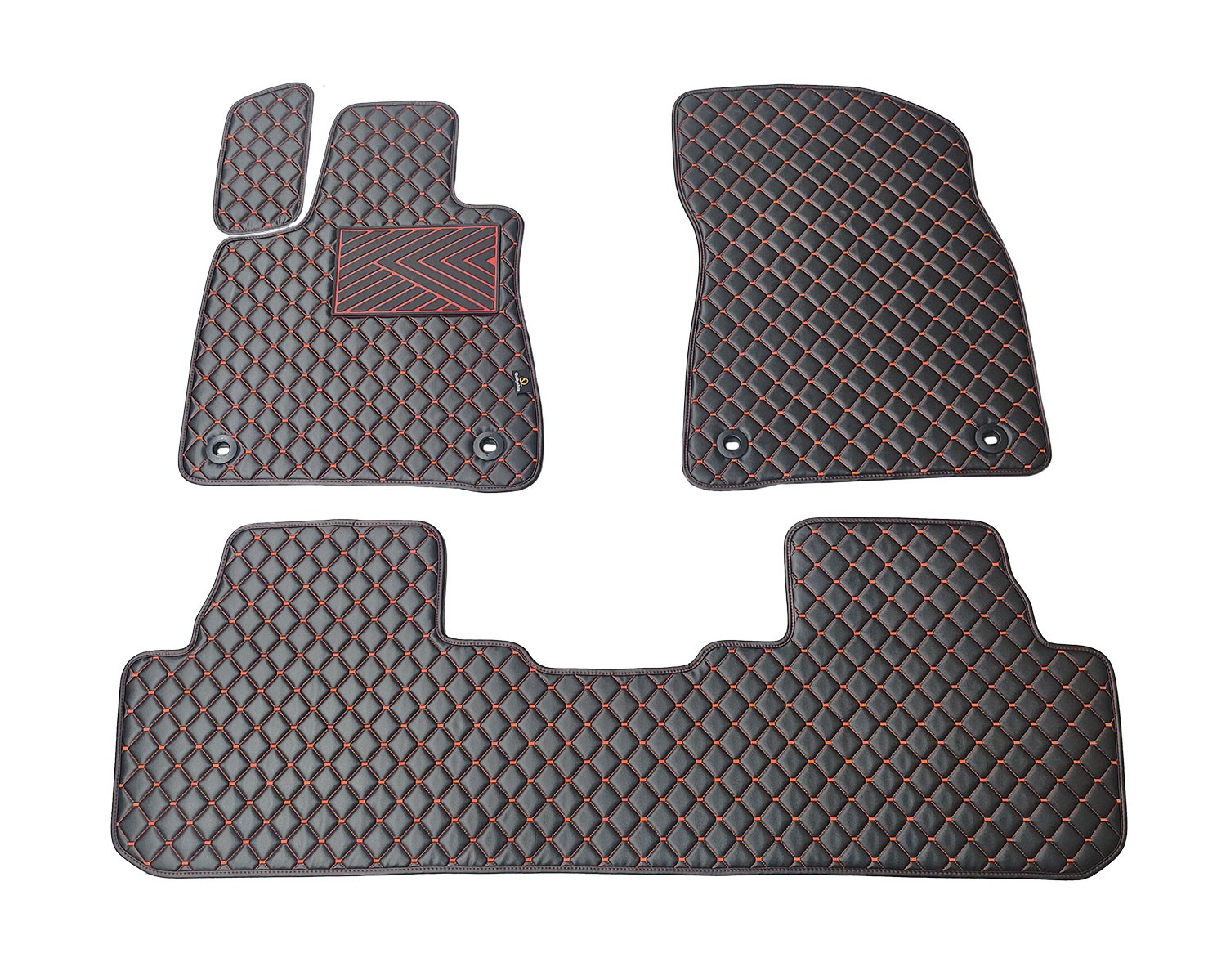  Kilimėliai QuiltyMats LEXUS RX 2015-2022 (3 vnt.), Black-Red /16-16 Automobiliniai kilimėliai
