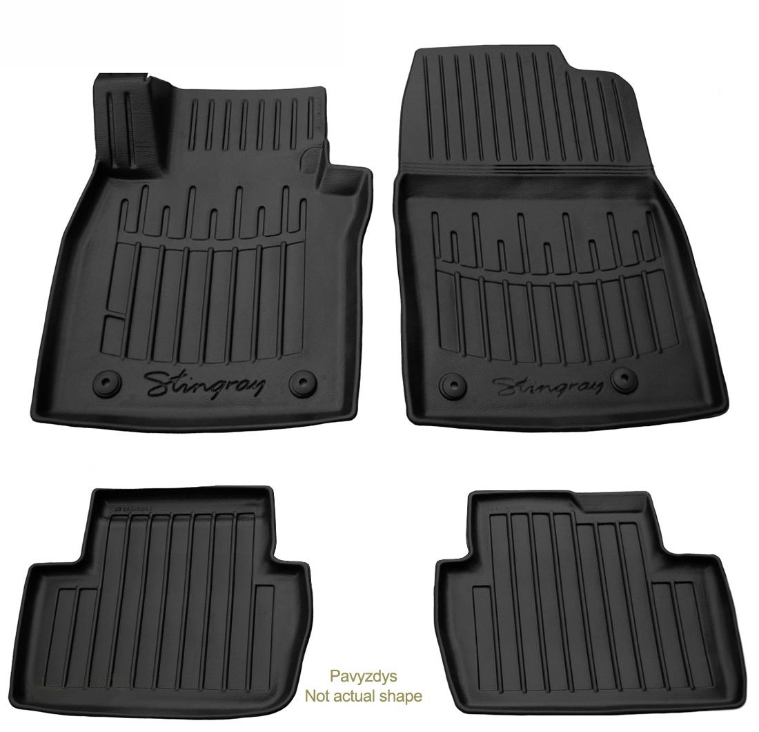  Kilimėliai 3D FIAT 600 (hibridas) 2023-, 4 vnt. juodi /5006134 Automobiliniai kilimėliai