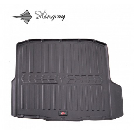  Guminis bagažinės kilimėlis SKODA Octavia III A7 2013-2020 (Universal with niches) black /6020151 Automobiliniai kilimėliai