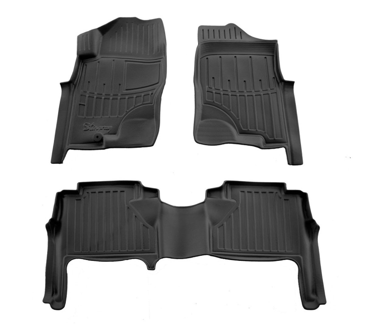  Kilimėliai 3D NISSAN Navara (D40) (2005-2010), 3 vnt. juodi /5014223 Automobiliniai kilimėliai
