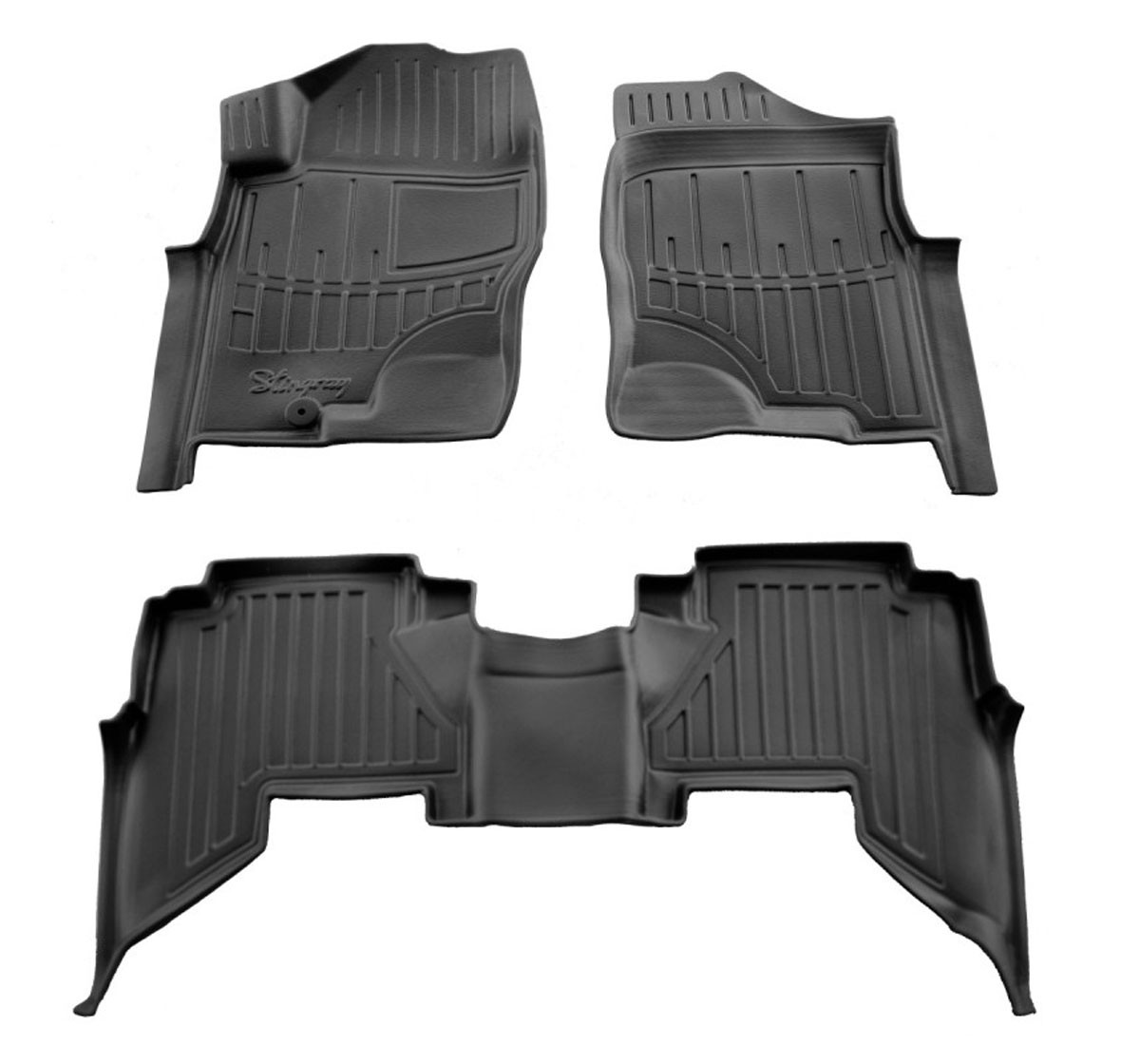  Kilimėliai 3D NISSAN Pathfinder III (R51) (2005-2010), 3 vnt. juodi /5014233 Automobiliniai kilimėliai