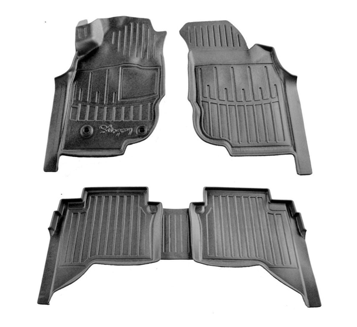  Kilimėliai 3D TOYOTA Hilux VII (Crew Cab) (2004-2015), 5 vnt. juodi /5022475 Automobiliniai kilimėliai