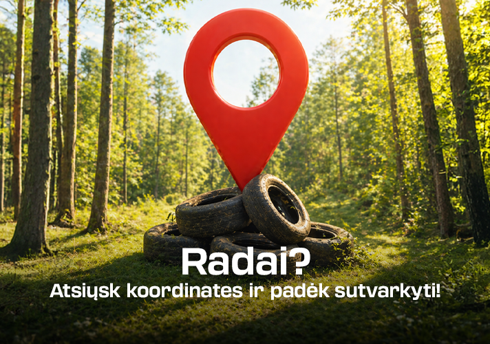 Radai bešeimininkes padangas? Atsiųsk koordinates ir padėk sutvarkyti