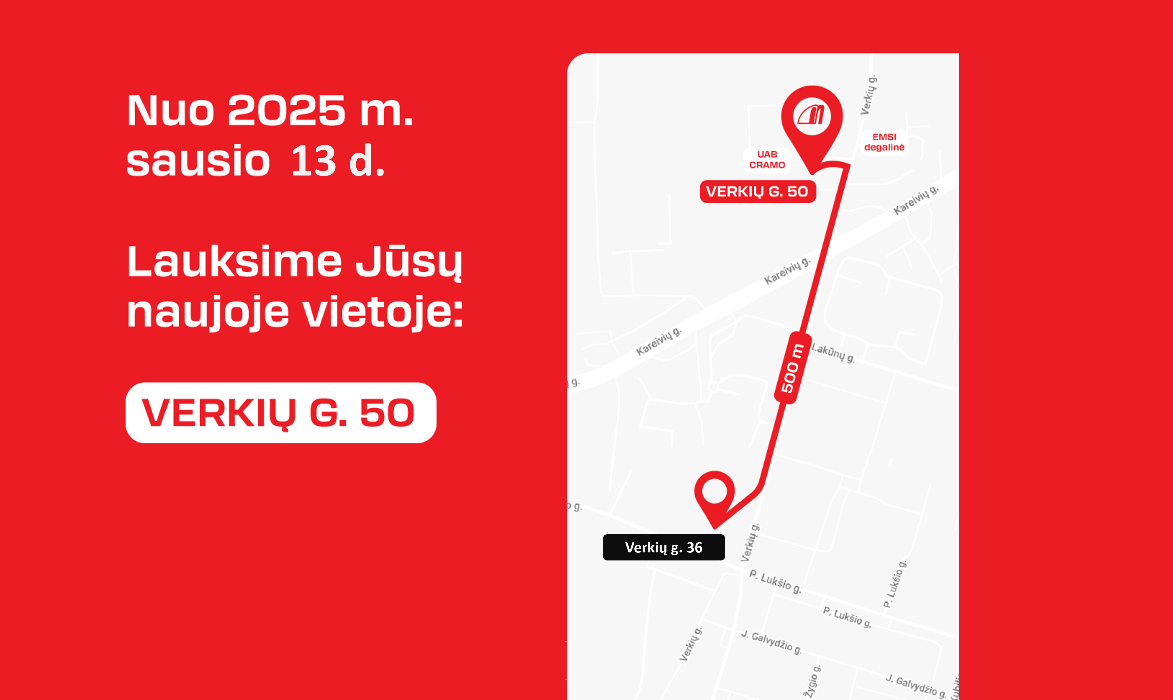 Melga kraustosi! Lauksime jūsų nauju adresu - Verkių g. 50