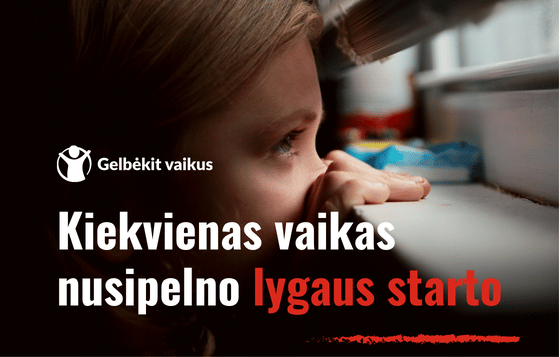 Kiekvienas vaikas nusipelno lygaus starto
