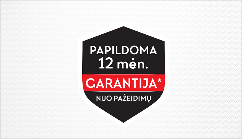 Papildoma 12 mėn. garantija nuo pažeidimo*